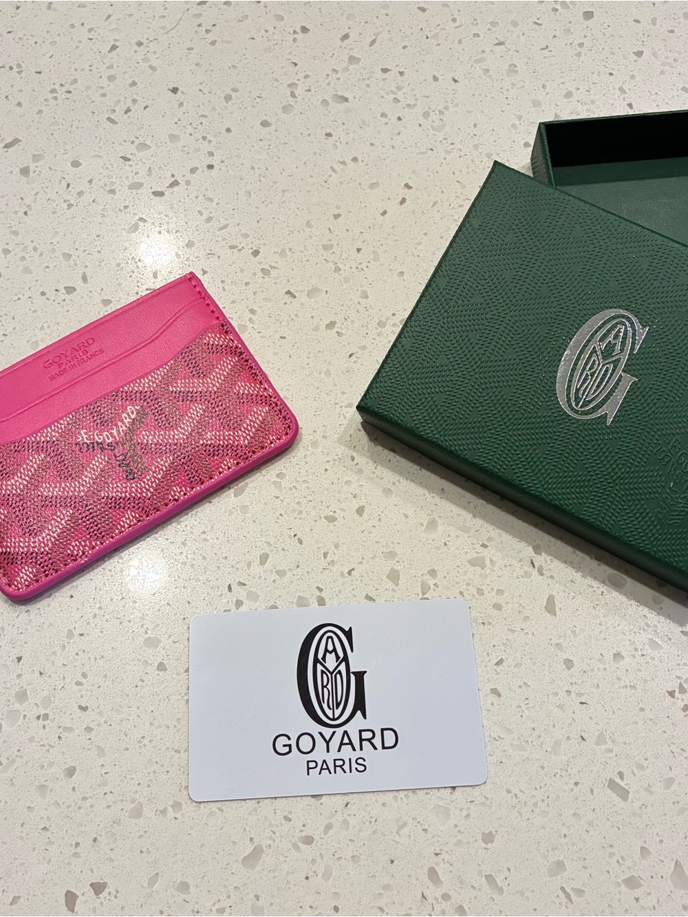 Goyard Pink Goyardine Slim Card Holder